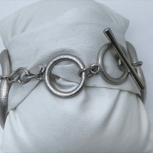 Rivka Friedman Bracelet Silver Tone Oval Link Togg - Picture 8 of 10